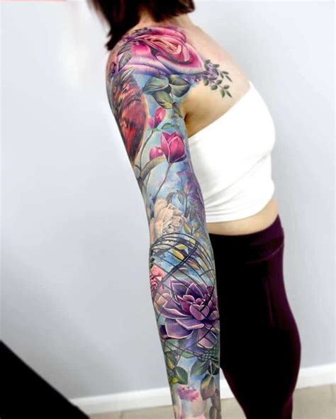 Flower Tattoos Sleeve Designs For Women And Meaning Military And Veteran