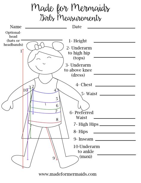 10 Free Body Measurement Chart Printables Military And Veteran