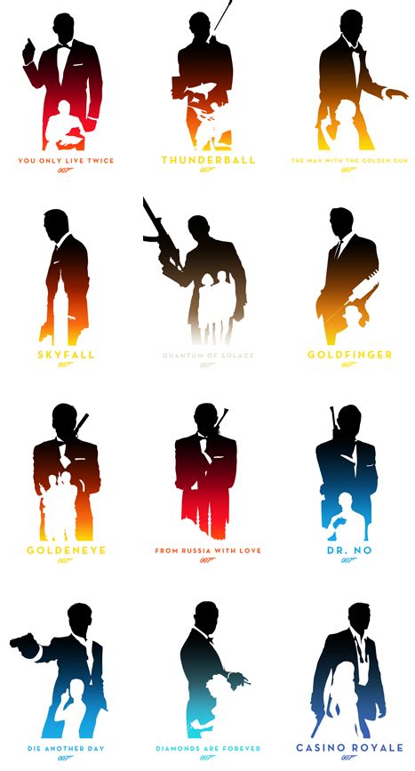 007 James Bond Ian Fleming Silhouette Png Digital Background 60Th