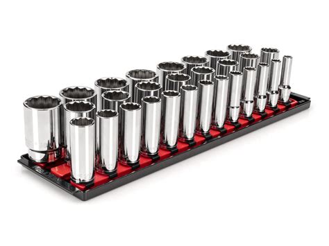 1 2 Inch Drive Deep 12 Point Socket Set 26 Piece Tekton Shd92204