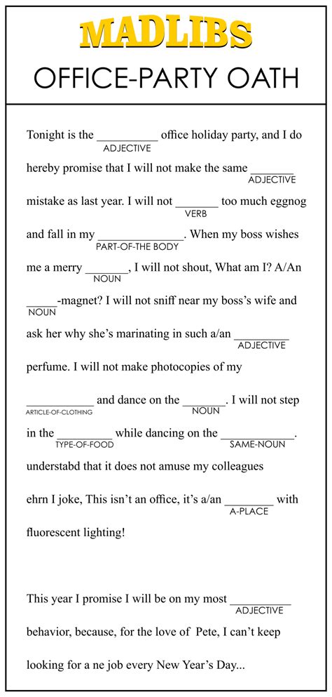 10 Best Office Mad Libs Printable Printablee Printable Mad Libs