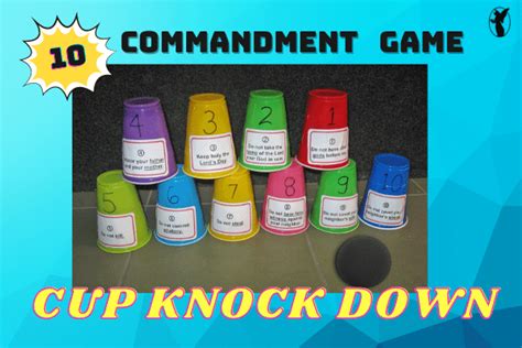 10 Commandment Game Cup Knock Down Catechism Angel Free Resources