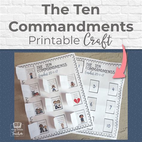 10 Commandments For Kids Sunday School Bible Lesson Activities