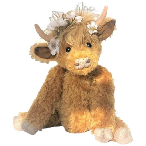 10 Inch Realistic Scottish Highland Cow Plush Toy Soft Stuffed Animal Doll Walmart Com