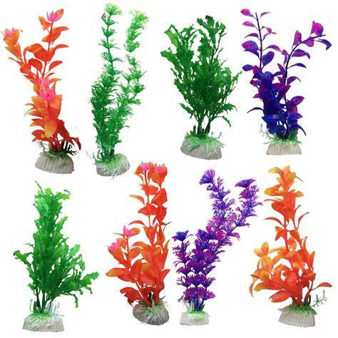 10 Pack Aquarium Fish Tank Plastic Plants For Decoration Multiple