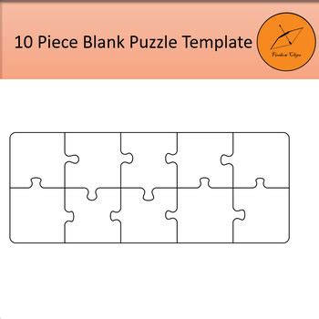 10 Piece Blank Jigsaw Puzzle Template 2X5 By Firebow Clips Tpt