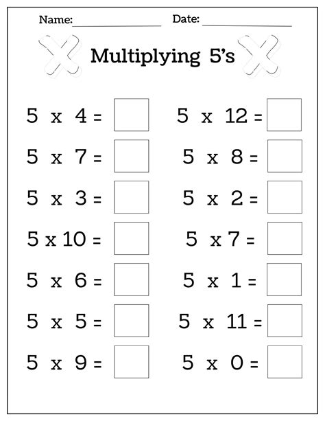 10 Printable Multiplication Worksheets Fill In The Blanks Single Digit Multiplication Numbers 1