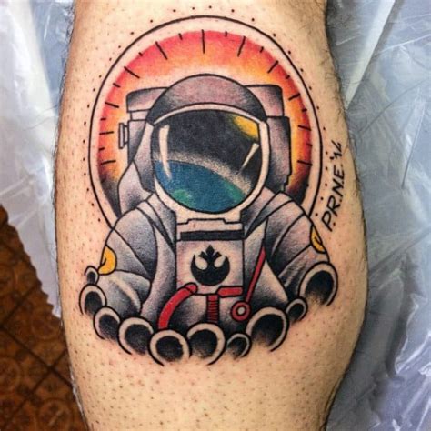 100 Astronaut Tattoo Designs For Men Spaceflight Ideas