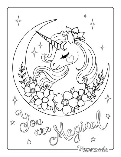 100 Magical Unicorn Coloring Pages For Kids Adults