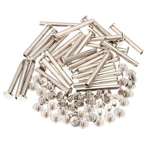 100Pcs M5 Binding Rivet Screw Ni Plated Male Female Book Binding Post Screw Snap Rivet Books