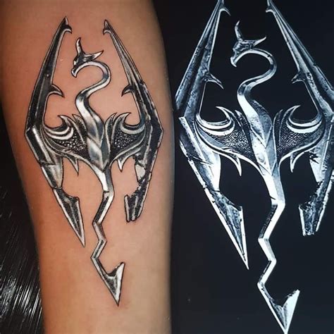 101 Amazing Skyrim Tattoo Ideas That Will Blow Your Mind Skyrim Tattoo Gaming Tattoo Scroll