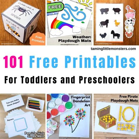 101 Fun Easy And Free Printables For Kids Taming Little Monsters