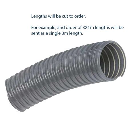 102Mm Per M Dust Extraction Hose Grey Flexible Ducting