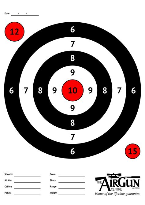 10M Air Rifle Target Printable