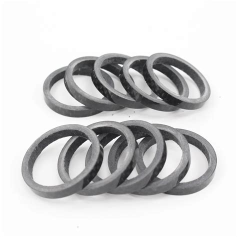 10Pcs 5Mm Road Mtb Bike 3K Carbon Fibre Headset Spacers Mountain Bicycle Headset Carbon Washer