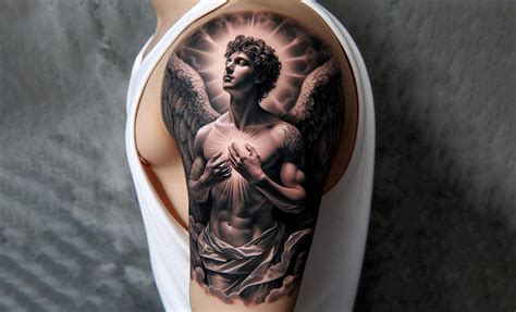 112 Motivating Ideas For Angel Tattoos That Heighten The Meaning Of Fa Tattoo Inspired Apparel