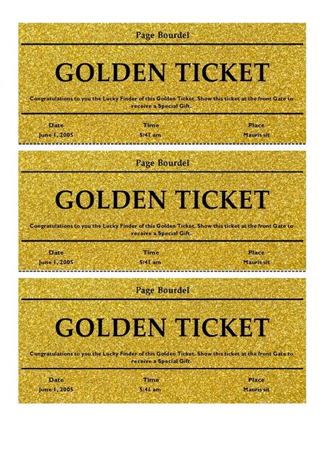 13 Editable Golden Ticket Templates Free Downloads