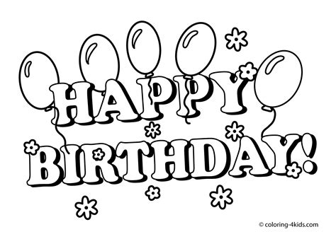 14 Happy Birthday Coloring Pages For Kids Print Color Craft