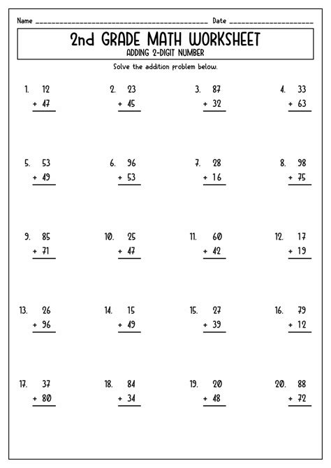 14 Math Worksheets For 2Nd Graders Free Pdf At Worksheeto Com