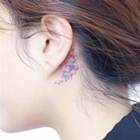 15 Behind The Ear Tattoo Ideas Delicate Flower Tattoo Idea