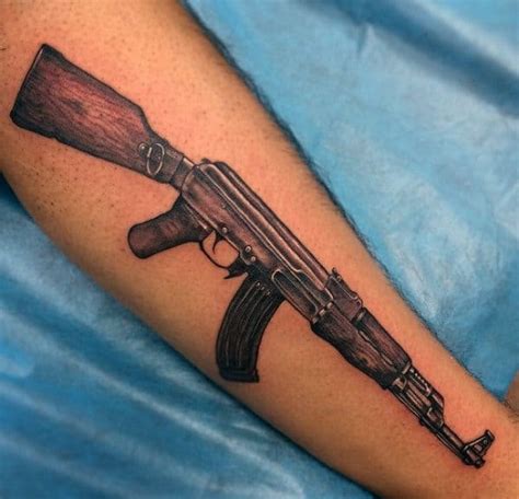 15 Exploding Ak 47 Tattoo Designs For Gun Enthusiasts