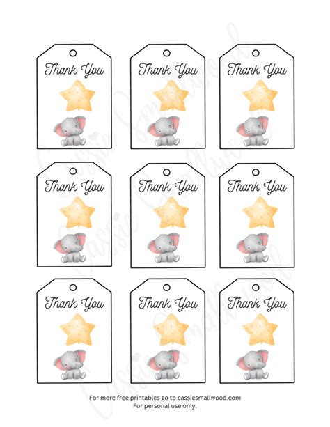 15 Insanely Cute Thank You Tags Free Printable Cassie Smallwood