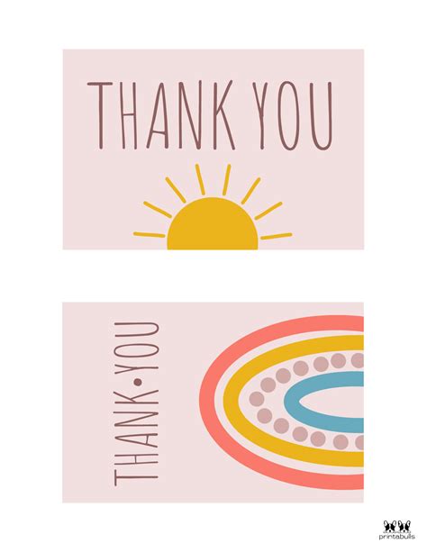 150 Printable Thank You Cards Free Printabulls