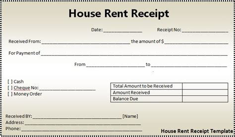 16 House Rent Receipt Format Free Word Templates