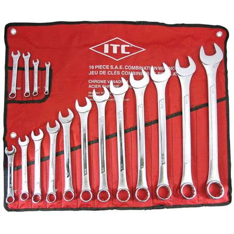 16 Piece S A E Combination Wrench Set Construction Fasteners And Tools