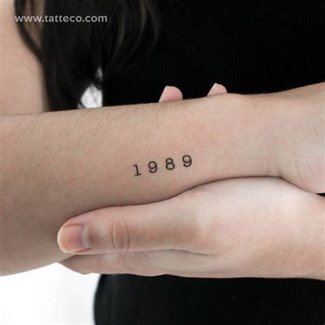 1989 Temporary Lettering Tattoo Located On The Wrist