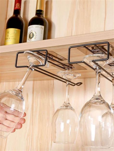 1Pc Cabinet Hanging Goblet Rack Wine Rack Glass Holder Bars For Home