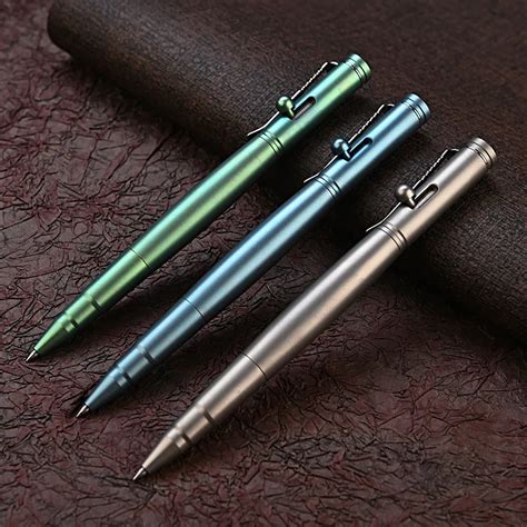 1Pc Edc New Titanium Alloy Gun Bolt Tactical Pens Unisex Pens Metal