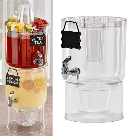 2 Pack Cold Beverage Drink Dispenser Stackable 1 75 Gallon With