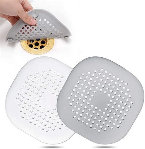 2 Packs Shower Drain Hair Catcher Square Hair Drain Catcher Windaly