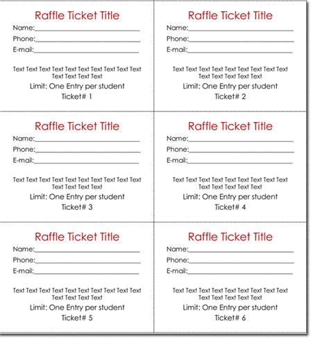 20 Free Raffle Ticket Templates With Automate Ticket Numbering