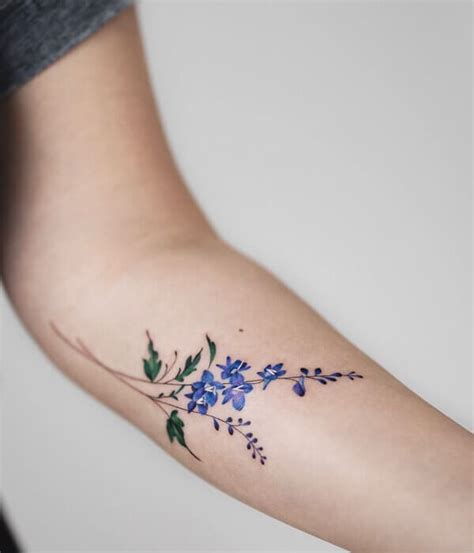 20 Gorgeous Larkspur July Birth Flower Tattoo Ideas