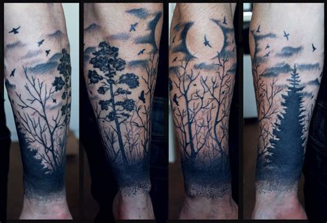 20 Nice Forest Scenery Tattoos Forest Tattoos Tattoos Bird