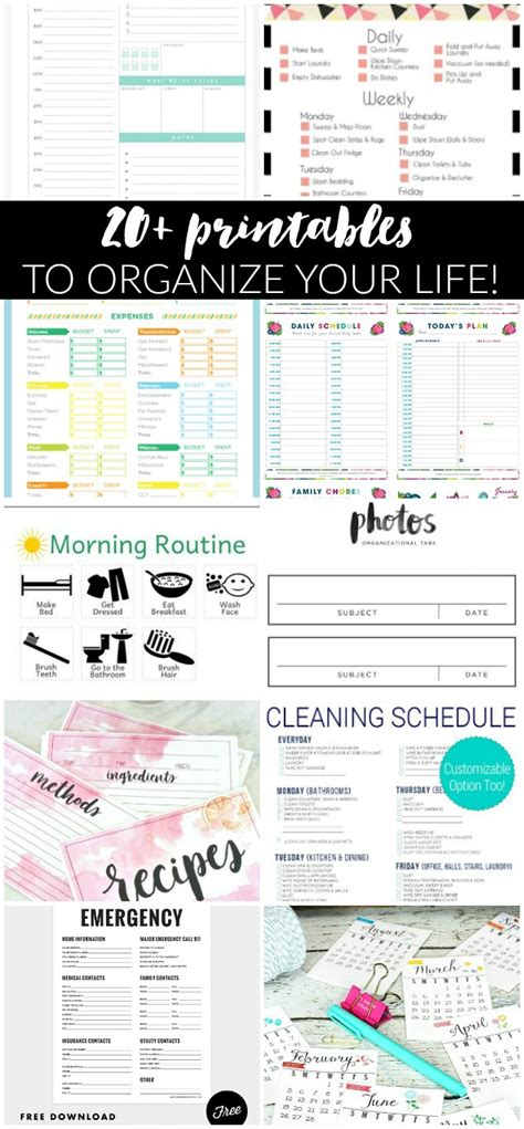 20 Printables To Help Organize Your Life Little House Of Four Creating A Beautiful Home One Thrifty Project At A Time