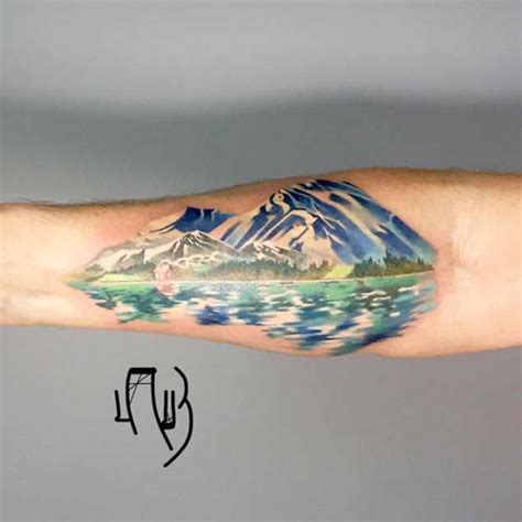 20 Scenic Landscape Tattoos Tattooblend Landscape Tattoo Mountain