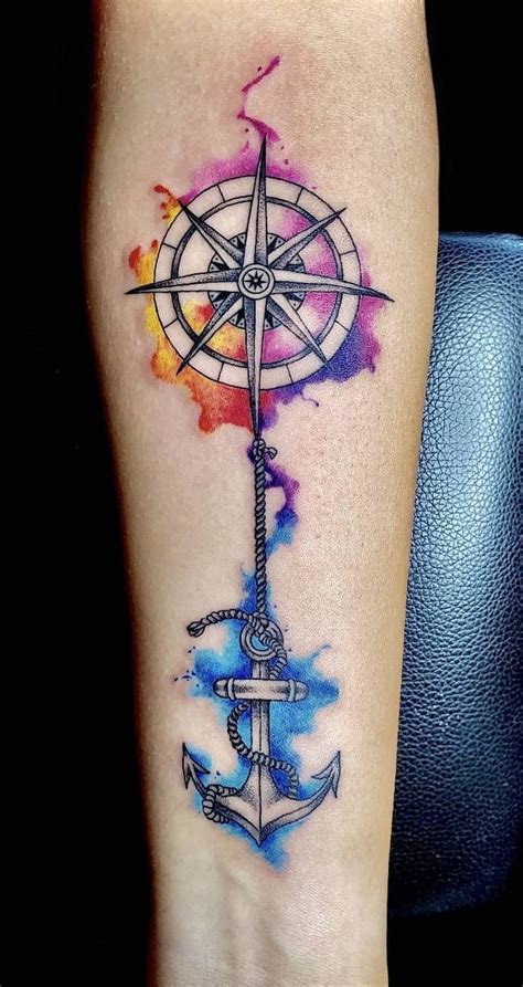 20 Unique Compass Rose Tattoo Ideas Compass Rose Tattoo Watercolor