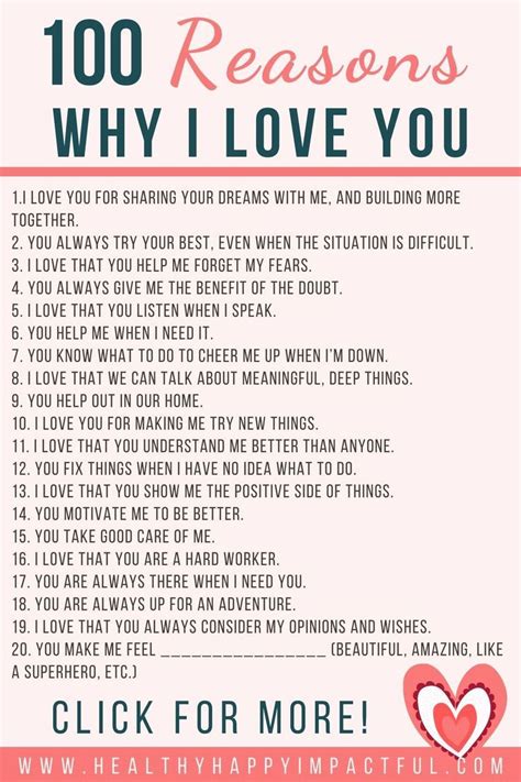 200 Reasons Why I Love You List For Adults Amp Kids Free Printable Reasons Why I Love You Why