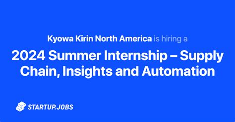 2024 Summer Internship Supply Chain Insights And Automation At