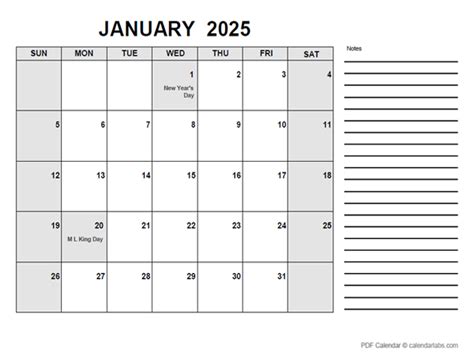 2025 Monthly Calendar Pdf Free Printable Templates