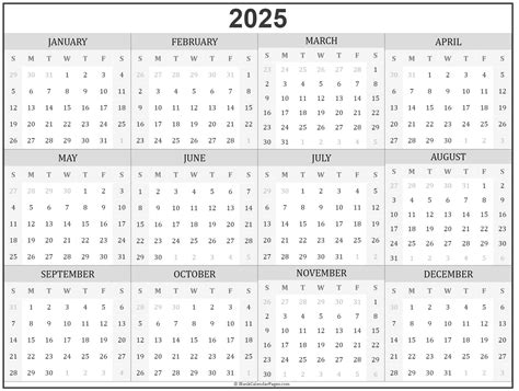 Get Your 2025 Yearly Calendar Printable Now