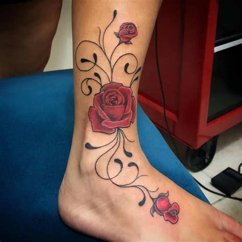 21 Rose Vine Tattoo Designs On Ankle Ideas Vine Tattoos Rose Vine