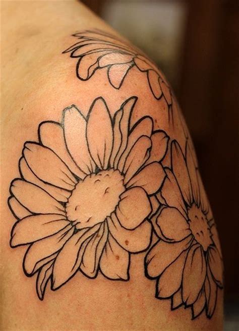 22 Best Flower Outline Tattoo Images On Pinterest Tatoos Daisies