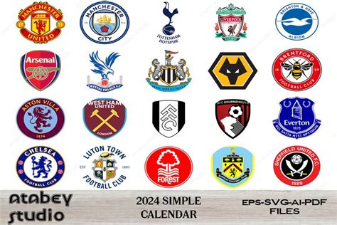 23 24 Premier League Team Logos English Footbal Club Icons