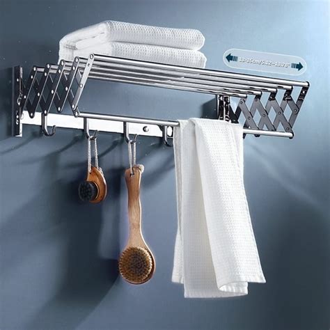 23 62 Amp Quot 31 50 Amp Quot Towel Rack Stainless Steel Wall Mounted Expandable Clothes Drying Rack Bathroom