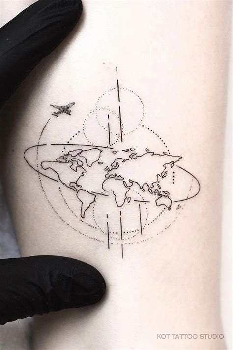 230 Cool World Map Tattoos Designs 2022 Geography Continent In 2022