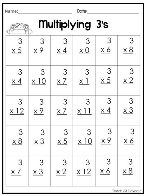 24 Printable Multiplying Practice Worksheets Numbers 1 12 Etsy